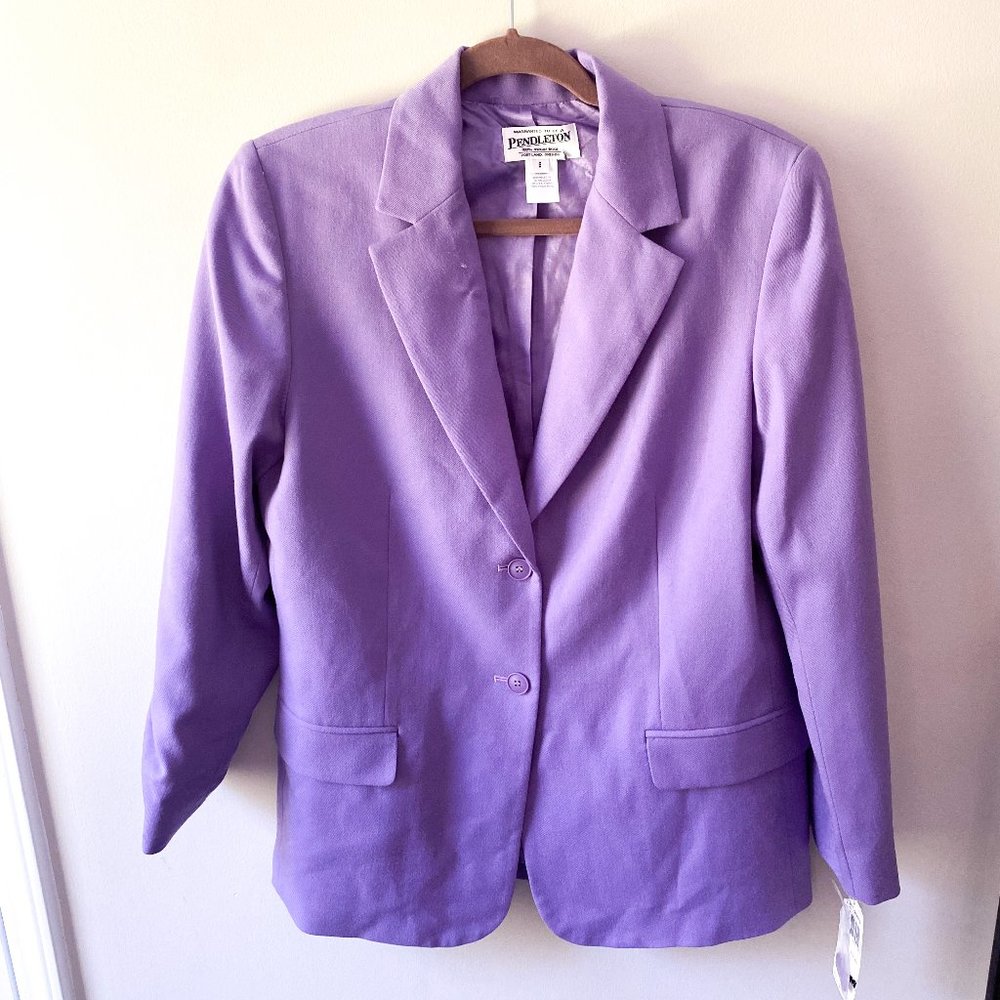 NWT Vintage Pendleton 100% Virgin Wool Lavender Blazer